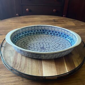 Large Boleslawiec Polish Pottery Oval Baking Dish